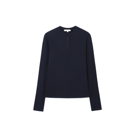 HENRY NECK LONG SLEEVE T-SHIRT_DARK NAVY Les êtres humains sont 