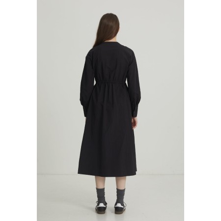 SHIRRING SHIRT DRESS_BLACK Venez découvrir notre 