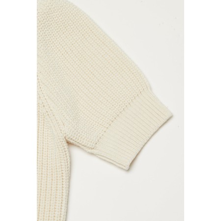 COTTON PUFF SLEEVE KNIT_IVORY brillant des détails fins