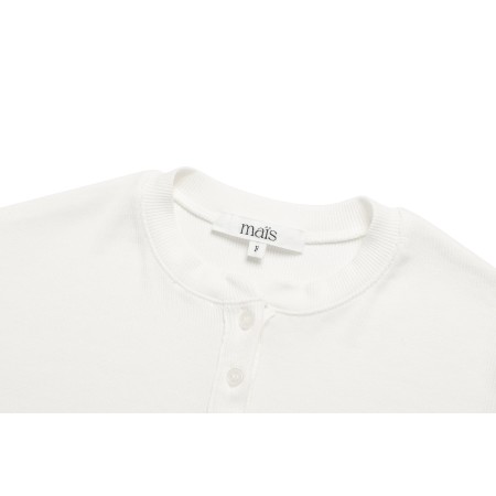 HENRY NECK LONG SLEEVE T-SHIRT_WHITE france