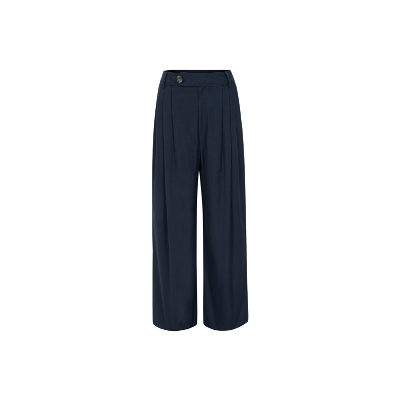 COTTON PINTUCK PANTS_NAVY hantent personnes