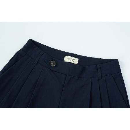 COTTON PINTUCK PANTS_NAVY hantent personnes