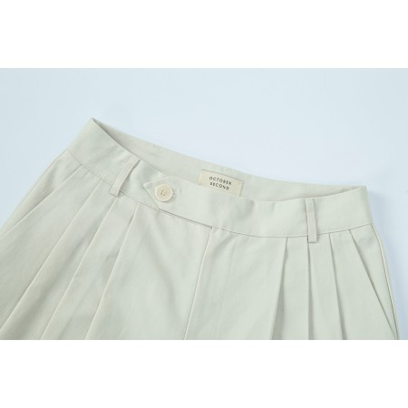 COTTON PINTUCK PANTS_OLIVE en stock