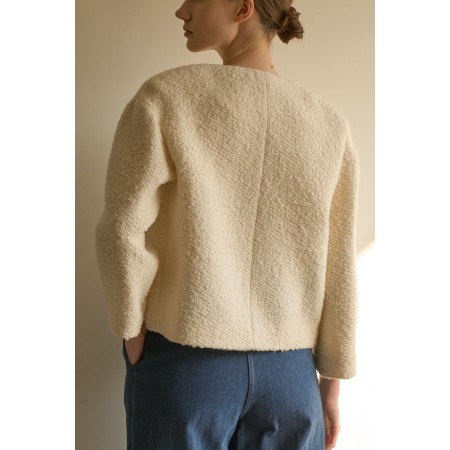 BOUCLE TWEED JACKET_IVORY outlet