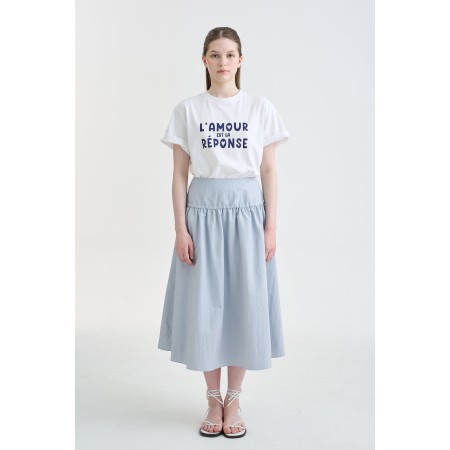 STRING MIDI YOKE SKIRT_GREY rembourrage situé sous