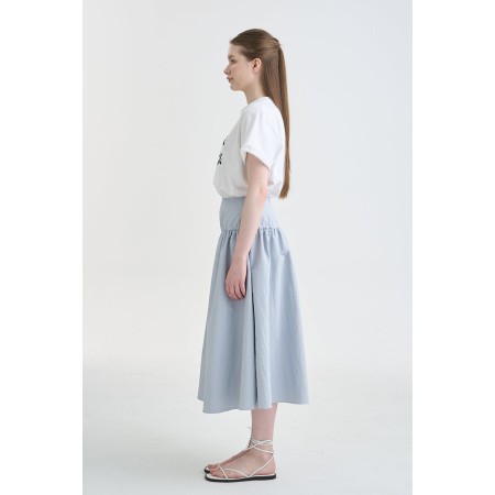 STRING MIDI YOKE SKIRT_GREY rembourrage situé sous