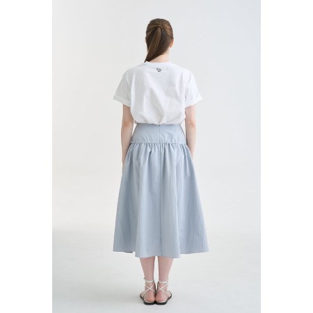 STRING MIDI YOKE SKIRT_GREY rembourrage situé sous