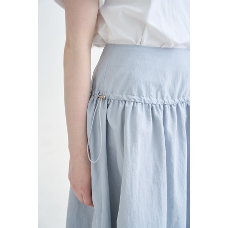 STRING MIDI YOKE SKIRT_GREY rembourrage situé sous