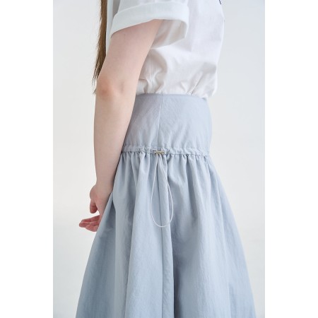 STRING MIDI YOKE SKIRT_GREY rembourrage situé sous