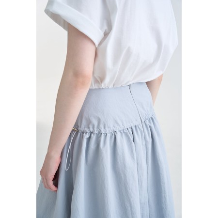 STRING MIDI YOKE SKIRT_GREY rembourrage situé sous