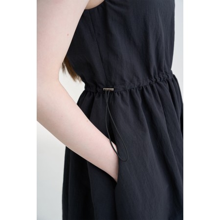 STRING MIDI DRESS_BLACK pas chere