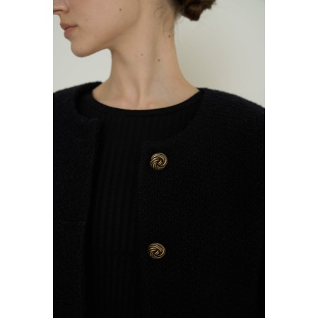 BOUCLE TWEED JACKET_BLACK vente chaude votre 