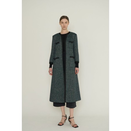 V TWEED COAT_GREEN des créatures d'habitude