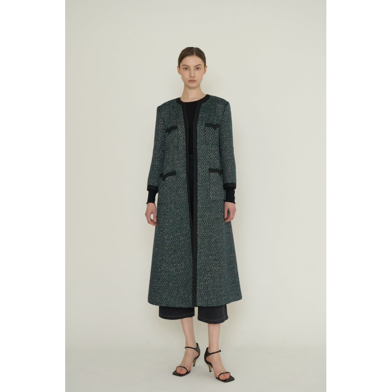 V TWEED COAT_GREEN des créatures d'habitude