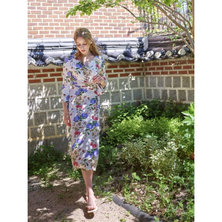 FLOWER JERSEY WRAP DRESS des créatures d'habitude