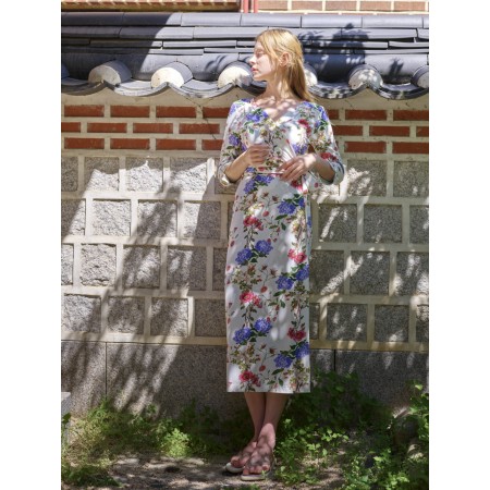 FLOWER JERSEY WRAP DRESS des créatures d'habitude