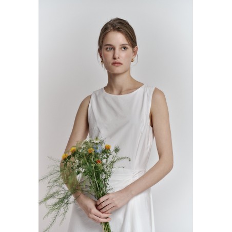 DRAPE DRESS_IVORY de pas cher