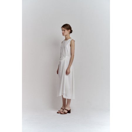 DRAPE DRESS_IVORY de pas cher