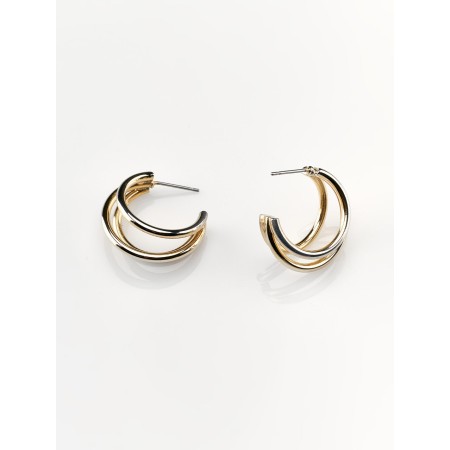 TRIPLE YUYA EARRINGS_GOLD en stock