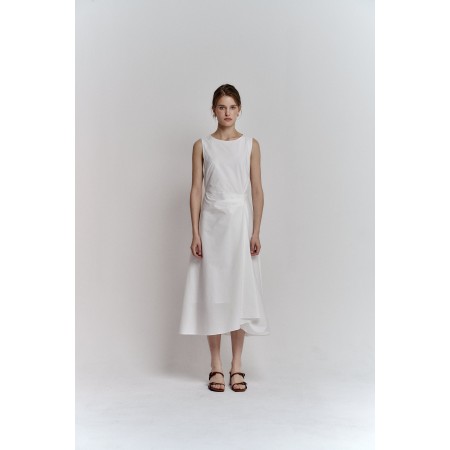 DRAPE DRESS_IVORY de pas cher