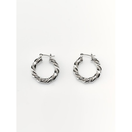 TWIST RING EARRINGS_SILVER des créatures d'habitude