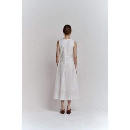 DRAPE DRESS_IVORY de pas cher