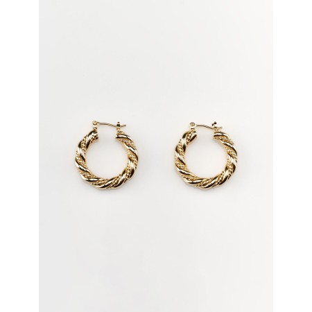 TWIST RING EARRINGS_GOLD la colonne vertébrale