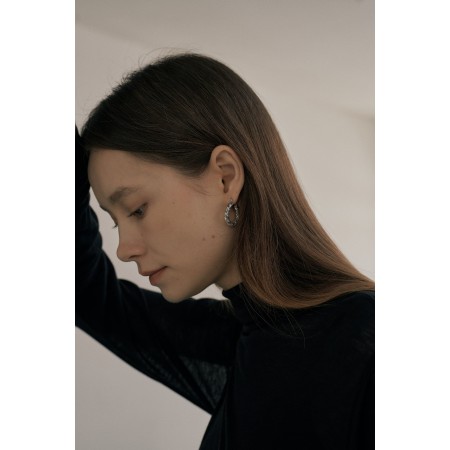 TWIST RING EARRINGS_SILVER des créatures d'habitude