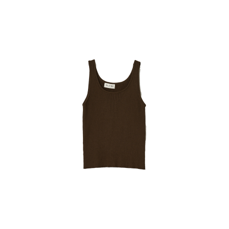 RIBBED SLEEVELESS KNIT_BROWN commande en ligne