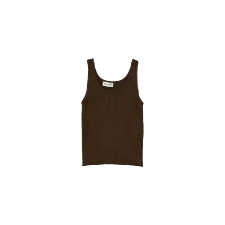 RIBBED SLEEVELESS KNIT_BROWN commande en ligne