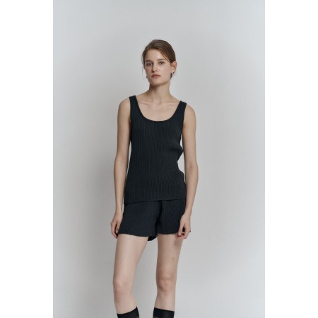 RIBBED SLEEVELESS KNIT_NAVY l'évolution des habitudes 