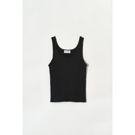 RIBBED SLEEVELESS KNIT_NAVY l'évolution des habitudes 