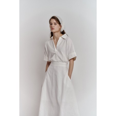 LINEN MARE DRESS_IVORY pas cheres