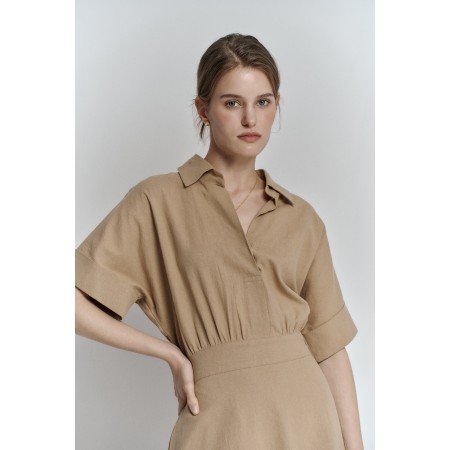 LINEN MARE DRESS_BEIGE d'Europe débarque