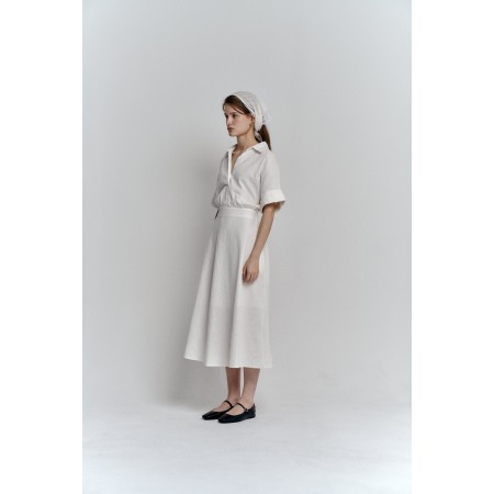 LINEN MARE DRESS_IVORY pas cheres