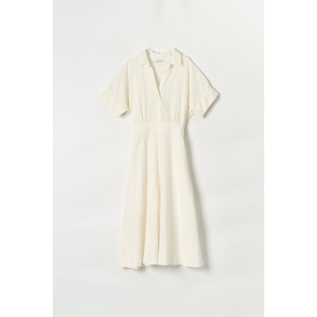 LINEN MARE DRESS_IVORY pas cheres