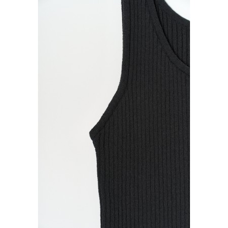 RIBBED SLEEVELESS KNIT_NAVY l'évolution des habitudes 