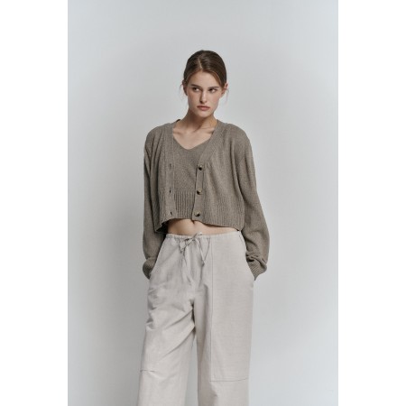 HANJI CARDIGAN SET_KHAKI livraison et retour toujours gratuits