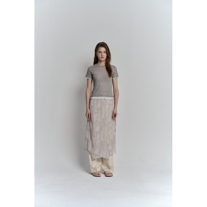 AVO GRADIENT WRAP SKIRT_GREY de l' environnement