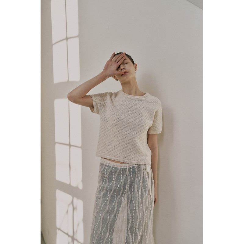 COMB ROUND SWEATER_IVORY d'Europe débarque