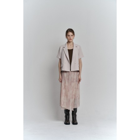 ONE BUTTON HALF JACKET_PINK BEIGE ou a consommer sur place