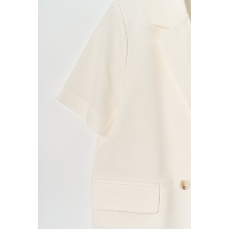 ONE BUTTON HALF JACKET_IVORY livraison et retour toujours gratuits