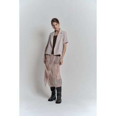 ONE BUTTON HALF JACKET_PINK BEIGE ou a consommer sur place