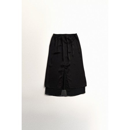 DOUBLE CHIFFON SKIRT_BLACK est présent 