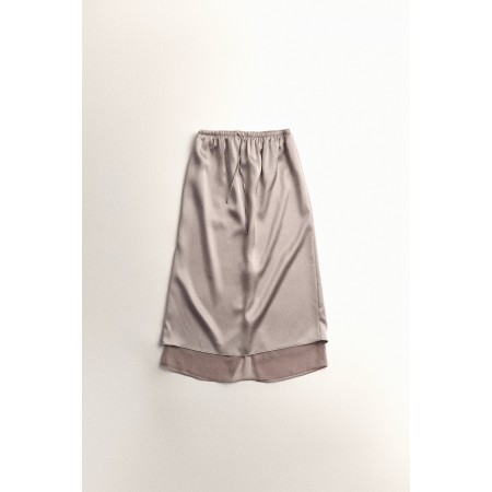 DOUBLE CHIFFON SKIRT_SLIVER 50-70% off 