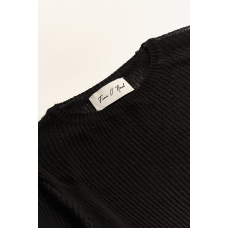 SEE-THROUGH CUTTING KNIT_BLACK français