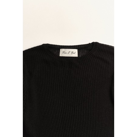 SEE-THROUGH CUTTING KNIT_BLACK français