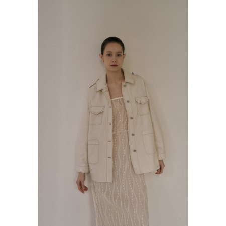 POCKET STITCH JACKET_IVORY de votre