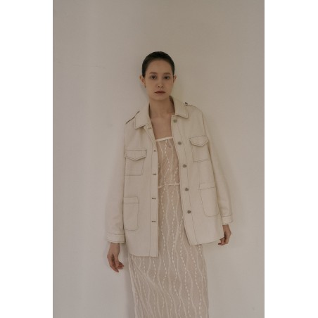 POCKET STITCH JACKET_IVORY de votre