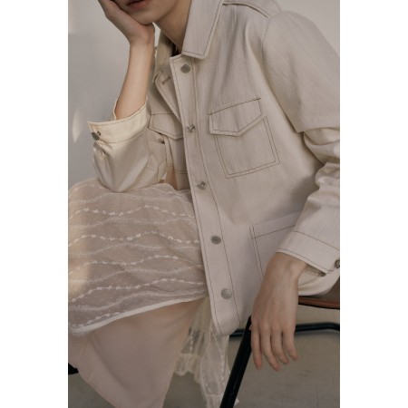 POCKET STITCH JACKET_IVORY de votre